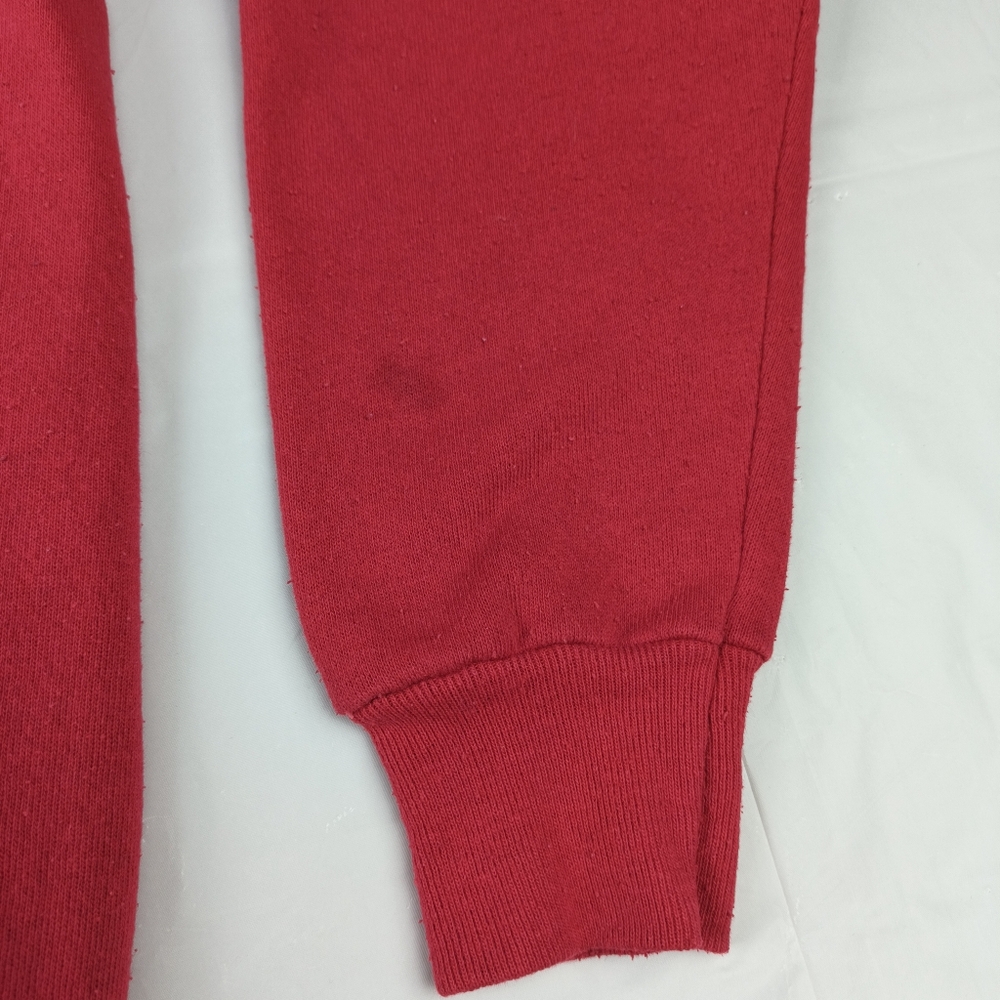 Vintage 80s sweatshirt Lee big bad wolf teletrend 1987 trust me XL Red USA Made - Picture 15 of 16